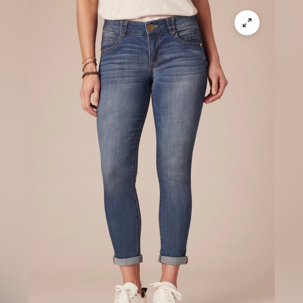 Democracy Ab Stretch Skinny Medium Wash Jeans Mid Rise Ankle Size 12